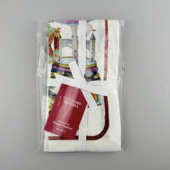 Williams Sonoma Nutcracker Linen Dinner Napkins Set of 4 Christmas Holiday - Picture 6 of 9